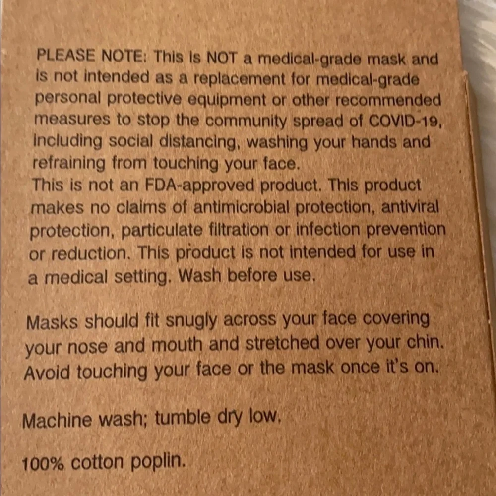 New without tags Face Mask